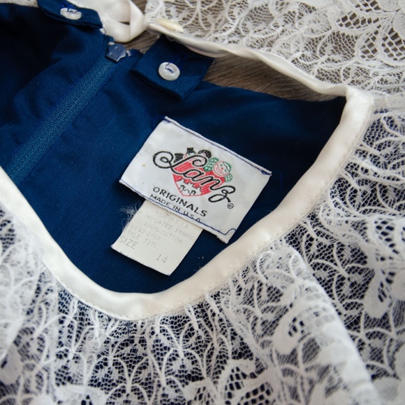 Vintage Blue Velvet Dress - Picture 8 of 8